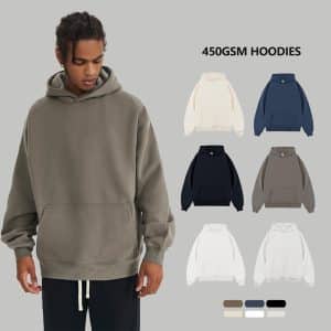 Sweat à capuche personnalisé en velours 450 g pour homme Image principale
